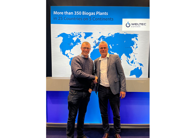 Foto WELTEC BIOPOWER and GTS extend service partnership for UK and Ireland. Biological service for WELTEC biogas plants comes from Vechta, Germany.
